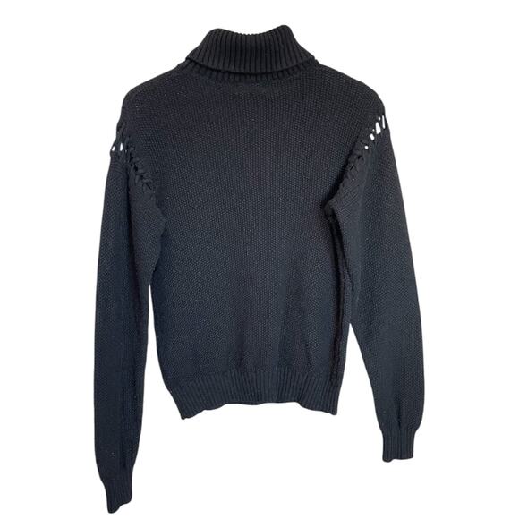 UGG black chunky knit turtleneck sweater S - Picture 5 of 6